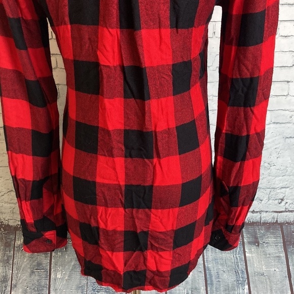 Rails Buffalo Plaid Button Down Flannel Shirt Black Red Fall Holiday Rockabilly - Picture 11 of 16